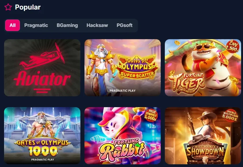 Juegos populares en Lukkly: Aviator, Gates of Olympus Super Scatter, Fortune Tiger, Gates of Olympus 1000, Fortune Rabbit y Showdown